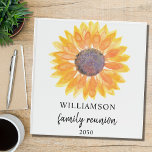 Personalized Family Reunion 3 Ring Binder<br><div class="desc">This Family Reunion Binder is decorated with a yellow watercolor sunflower.
Easily customizable. 
Use the Customize Further option to change the text size,  style,  or color.
Because we create our artwork you won't find this exact image from other designers. 
Original Watercolor © Michele Davies.</div>