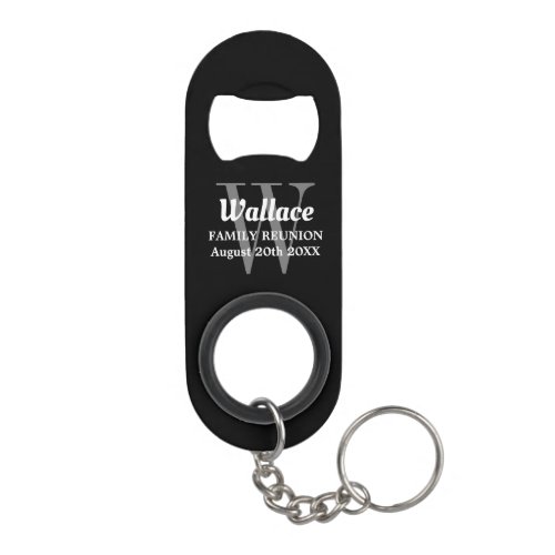 Personalized family reunion bottle opener keychain