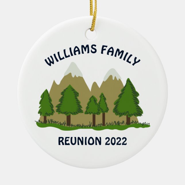 Personalized Family Reunion Ceramic Ornament (Front)
