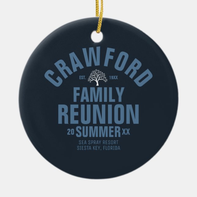 Personalized Family Reunion Ceramic Ornament (Front)