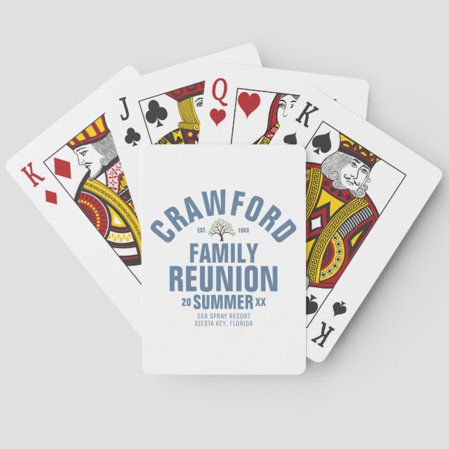 Personalized Family Reunion Classic Playing Cards (Back)