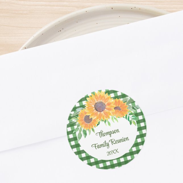 Personalized Family Reunion Classic Round Sticker (Creator Uploaded)