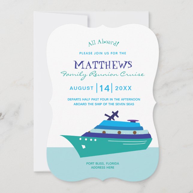 Personalized Family Reunion Cruise Invitation (Front)
