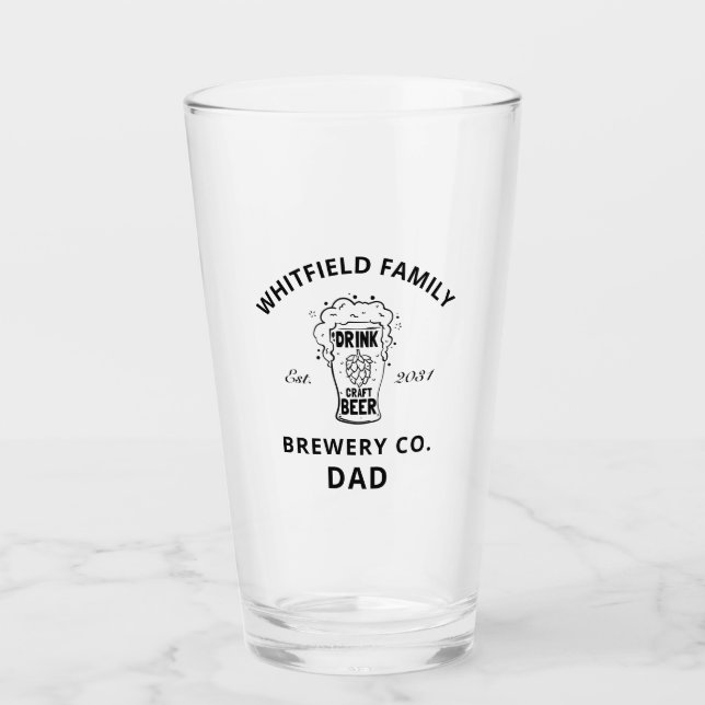 Personalized Family Reunion Fathers Day Custom Glass (Front)