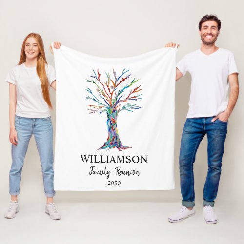 Personalized Family Reunion Fleece Blanket