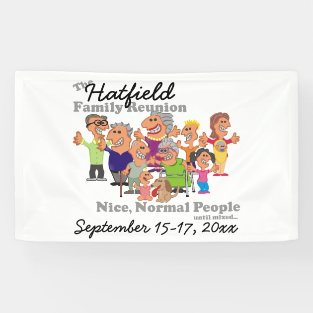  Personalized Family Reunion Funny Cartoon Banner Zazzle com