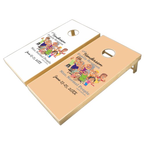 Personalized Family Reunion Funny Cartoon Cornhole Set