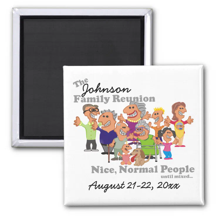 Personalized Family Reunion Funny Cartoon Magnet | Zazzle