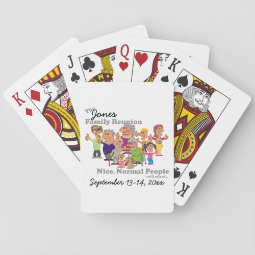 Personalized Family Reunion Funny Cartoon Poker Cards
