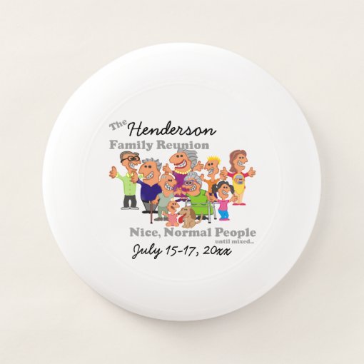 Personalized Family Reunion Funny Cartoon Wham-O Frisbee | Zazzle