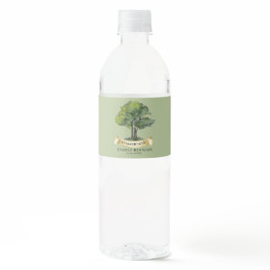 Personalized Family Reunion Genealogy Tree Custom Water Bottle Label