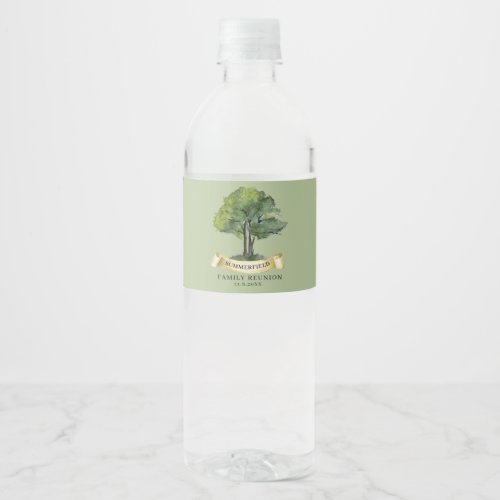 Personalized Family Reunion Genealogy Tree Custom Water Bottle Label