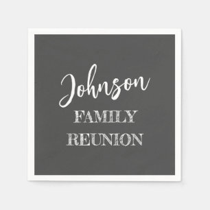 Personalized Family Reunion Gray Paper Napkins