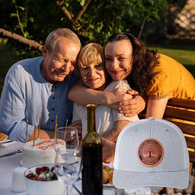 Personalized Family Reunion Leather Patch Cap (Personalized Family Reunion Hat)