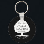 Personalized family reunion party favor keychains<br><div class="desc">Personalized family reunion party favor keychains. Elegant key chain with family tree logo and stylish typography. Cute gift idea for gathering with parents,  grandparents,  children and other relatives interested in genealogy. Template design.</div>