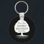 Personalized family reunion party favor keychains<br><div class="desc">Personalized family reunion party favor keychains. Elegant key chain with family tree logo and stylish typography. Cute gift idea for gathering with parents,  grandparents,  children and other relatives interested in genealogy. Template design.</div>