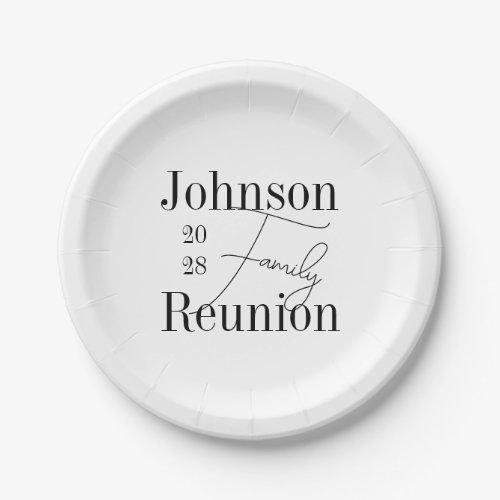 Personalized Family Reunion Party Paper Plates