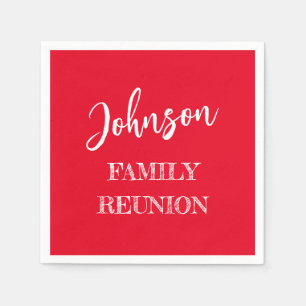 Personalized Family Reunion Red Paper Napkins