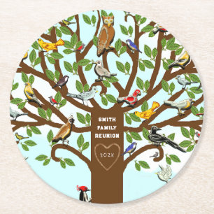 Personalized Family Reunion Round Paper Coaster