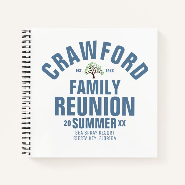 Personalized Family Reunion Spiral Notebook (Front)