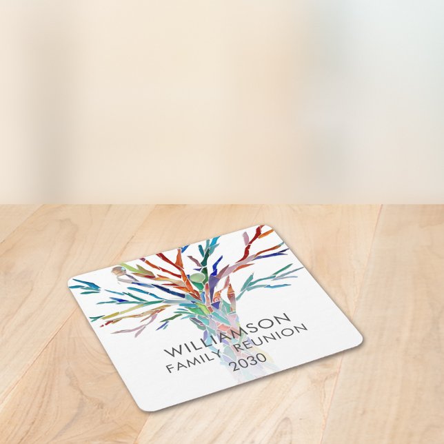 Personalized Family Reunion  Square Paper Coaster (Creator Uploaded)
