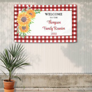 Personalized Family Reunion Sunflower Welcome Banner