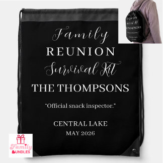Personalized Family Reunion Survival Kit Drawstring Bag