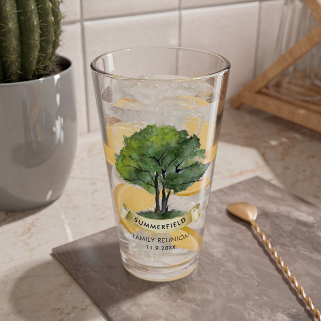 Personalized Family Reunion Tree Cousin Keepsake Glass (Creator Uploaded)