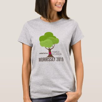 Personalized Family Reunion Tree Heart T-Shirt