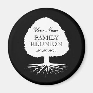 Personalized family reunion tree silhouette fridge magnet