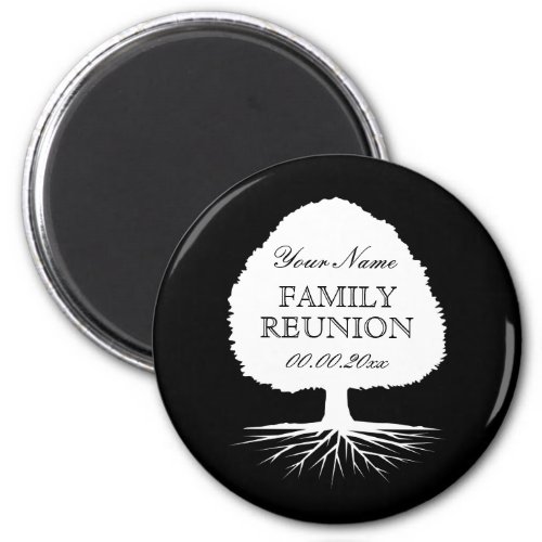 Personalized family reunion tree silhouette fridge magnet