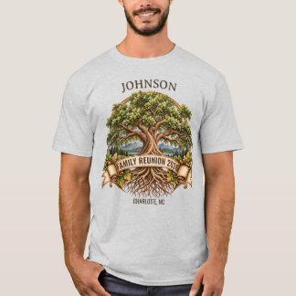 Personalized Family Reunion Vintage Oak Tree T-Shirt