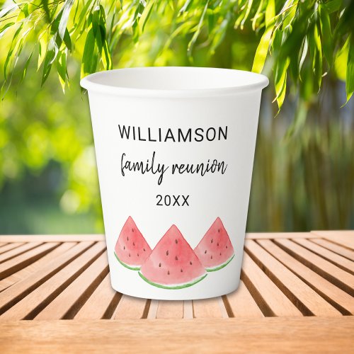 Personalized Family Reunion Watermelon Paper Cups