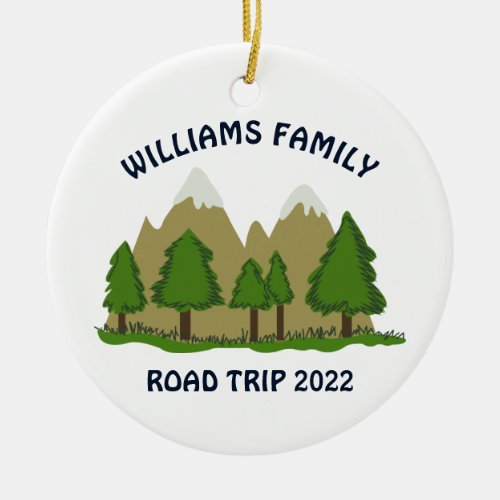 Personalized Family Road Trip Ceramic Ornament