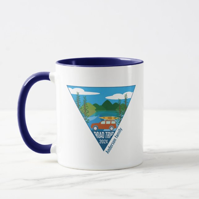 Personalized family Road trip into the mountain Mug (Left)