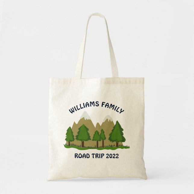 Personalized Family Road Trip Tote Bag (Front)
