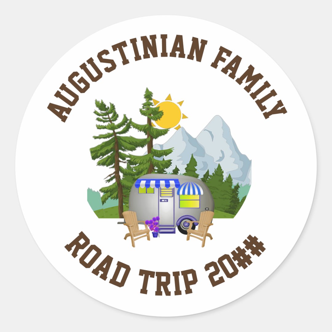Personalized Family Road Trip Van Life Classic Round Sticker | Zazzle