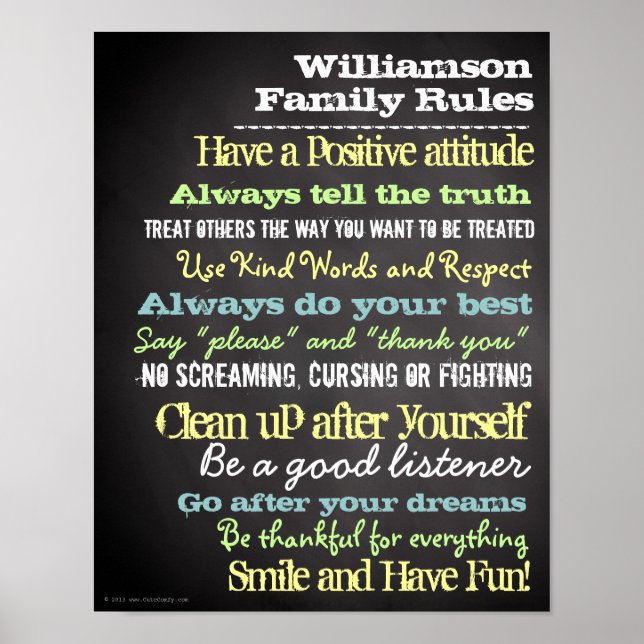 Personalized Family Rules House Sign (Front)