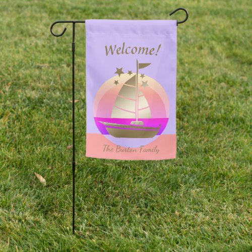 Personalized Family Sailboat Welcome Flag