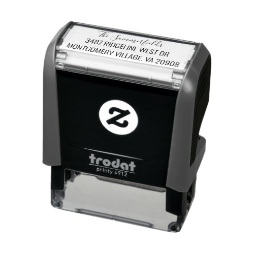 Personalized Family Script Return Address Self_inking Stamp