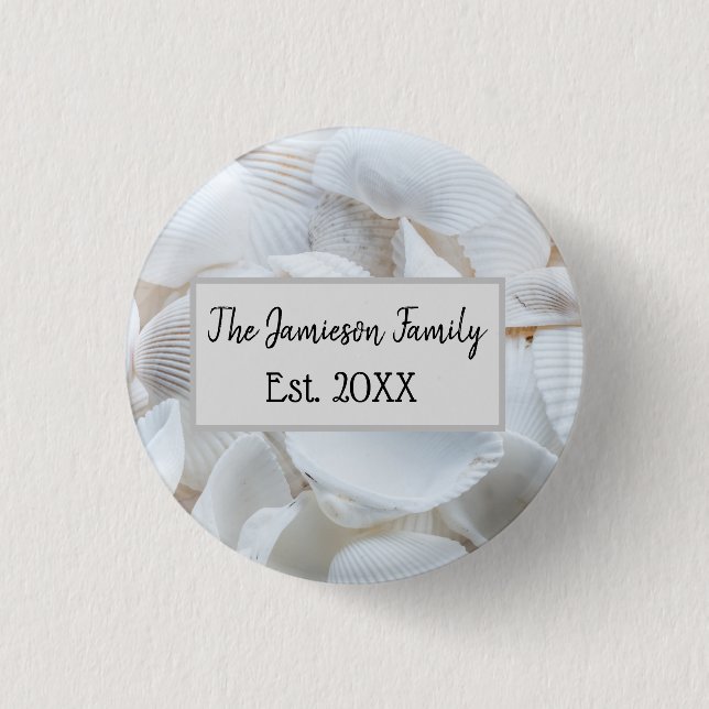 Personalized Family Sea Shell    Button (Front)
