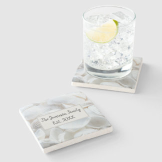 Personalized Family Sea Shell Stone Coaster