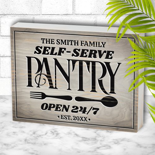 Personalized Family Self Serve Pantry Hours Sign