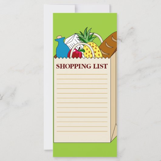 Personalized Family Shopping List (Back)