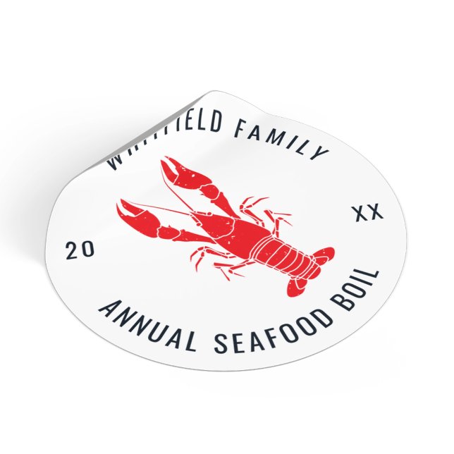 Personalized Family Summer Lobster Boil Classic Round Sticker (Personalized Family Summer Lobster Boil Classic Round Sticker)