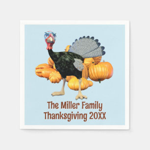 Personalized Family Thanksgiving Funny Turkey Napkins