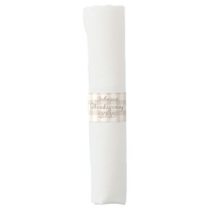 Personalized Family Thanksgiving Neutral Gingham Napkin Bands