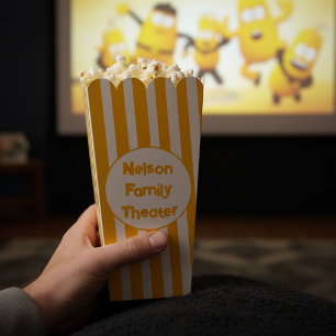 Personalized family theater popcorn favor boxes