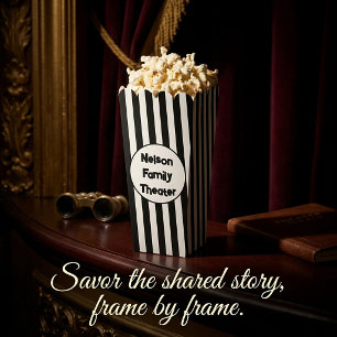 Personalized family theater popcorn favor boxes