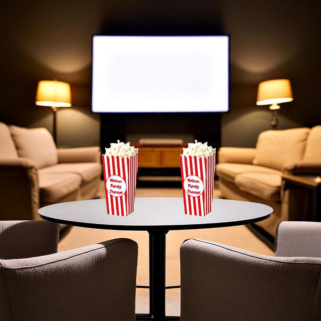 Personalized family theater popcorn favor boxes (Creator Uploaded)